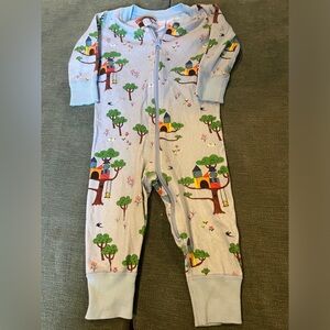 Hanna Andersson Blue Treehouse Print Kids Footie